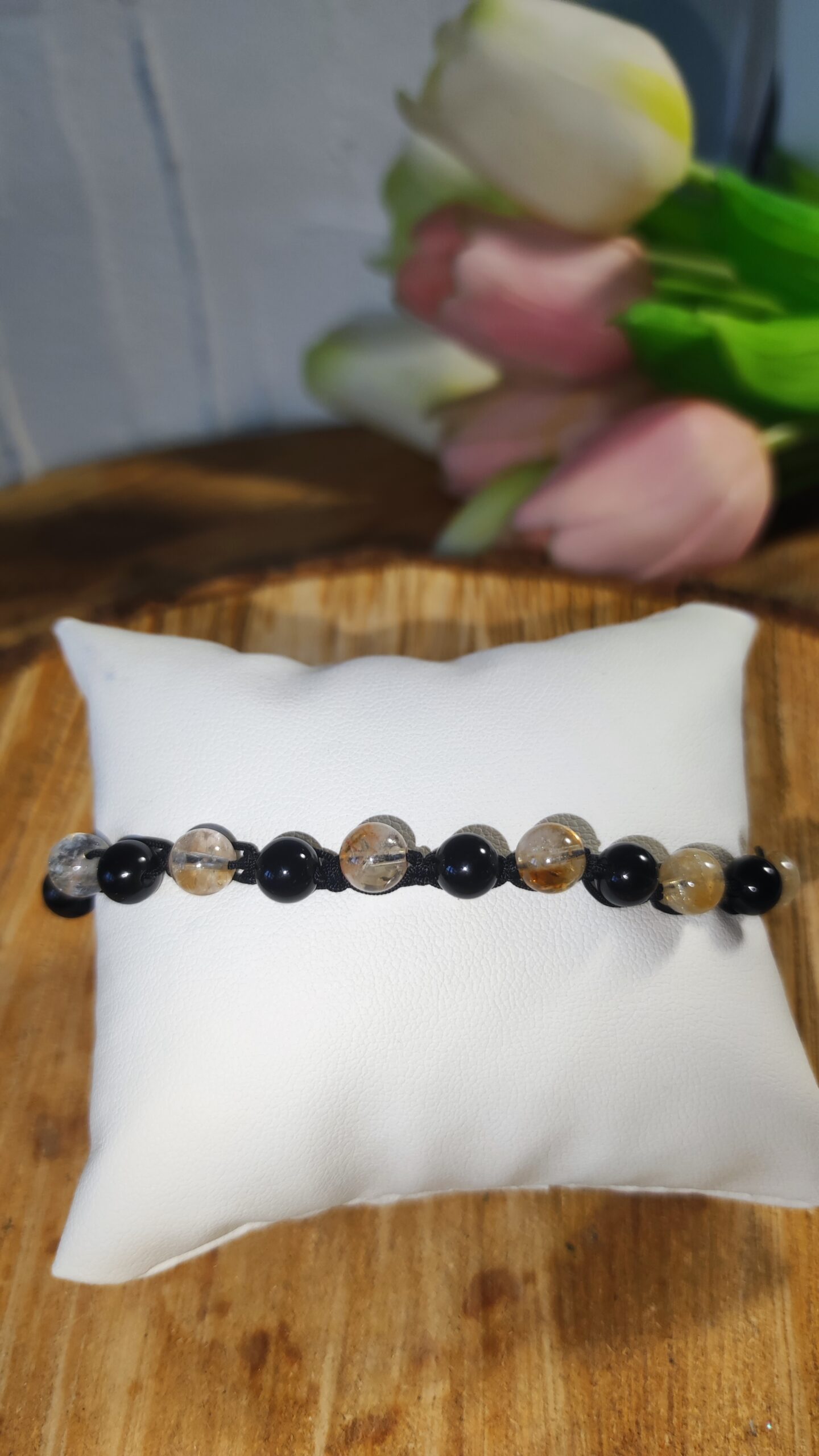 Męska Bransoletka "Amulet Sukcesu" – Czarny Turmalin i Cytryn